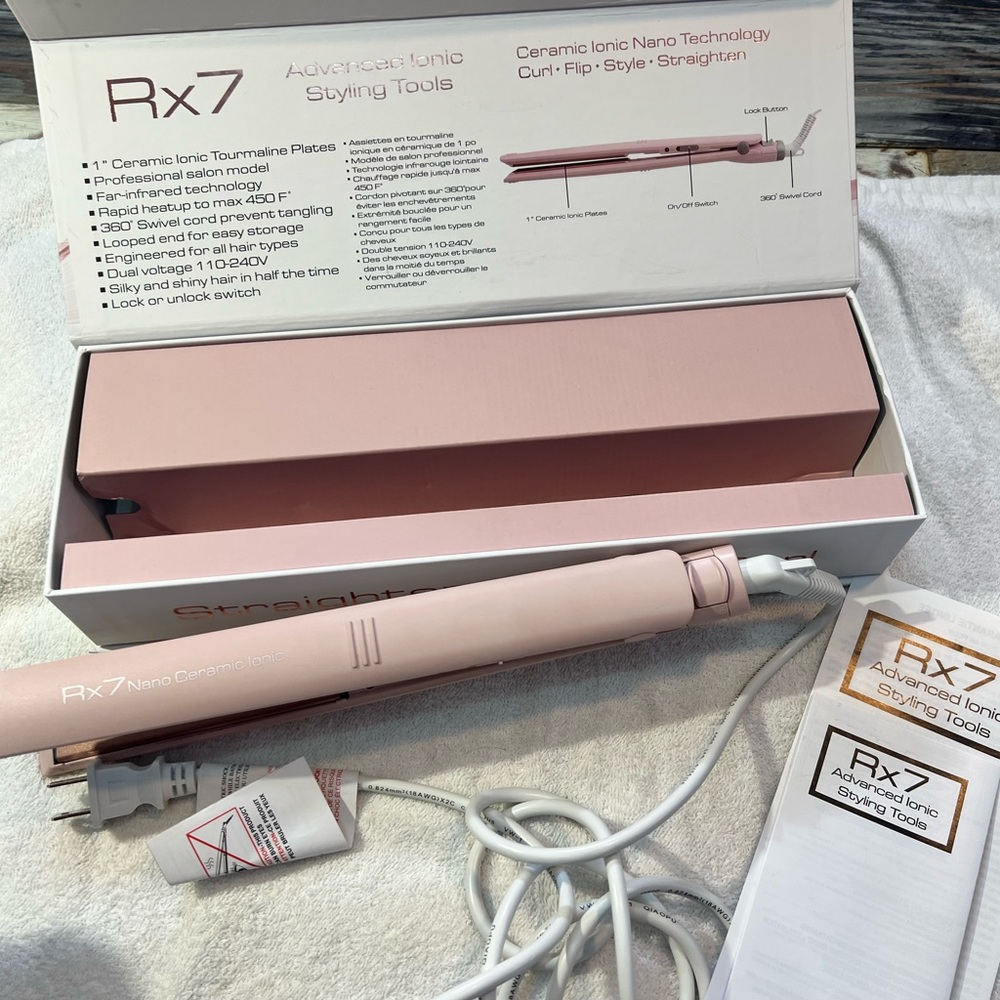 Rx7 Nano Ionic Ceramic Straighter Pink